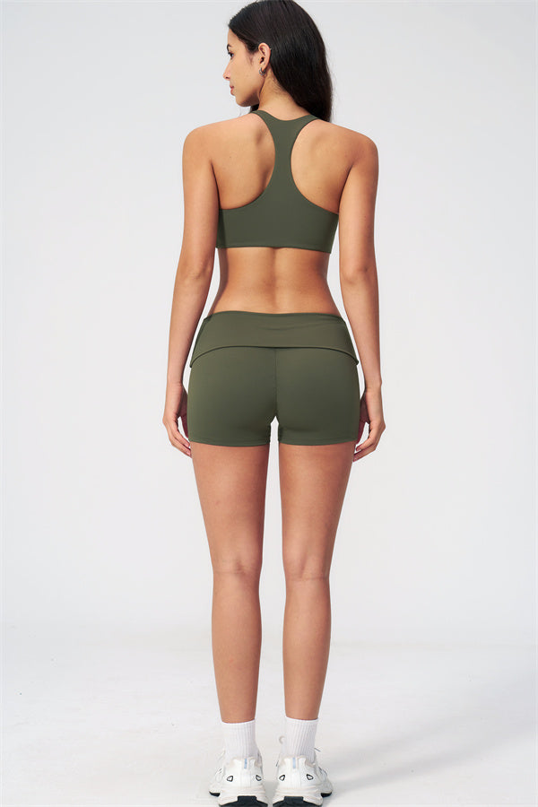 The Evoke Racerback Sports Bra Shorts 2-Piece Set