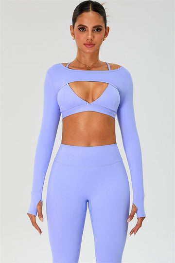 The Ember Sports Bra Crop Top Leggings 3-Piece Set