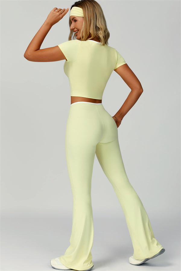 The Skyline Tie Top Flared Leggings 2-Piece Set