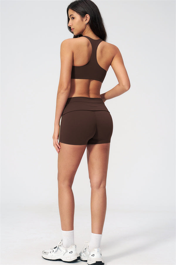 The Evoke Racerback Sports Bra Shorts 2-Piece Set
