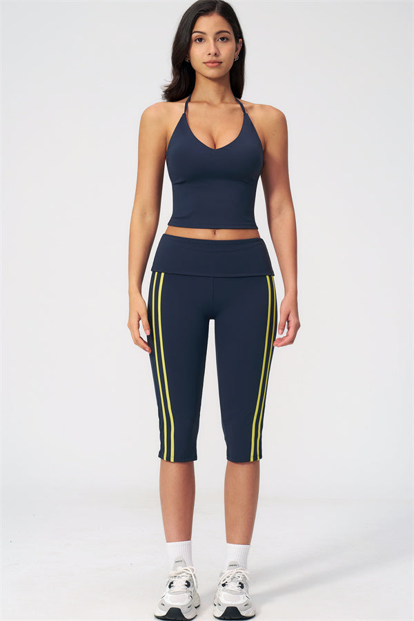 The Evoke Crop Top Capri Leggings 2-Piece Set